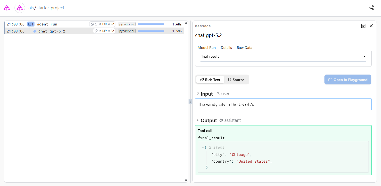 Pydantic AI typed agent framework